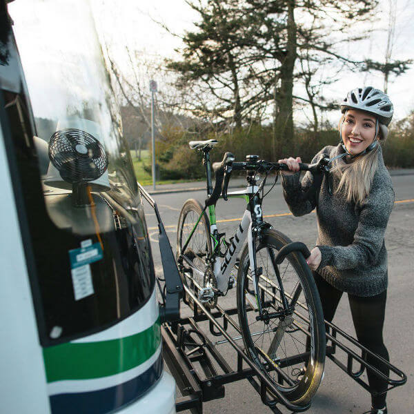attaching bike to bus