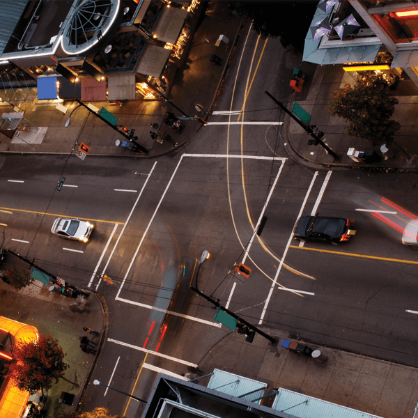 city intersection from above

